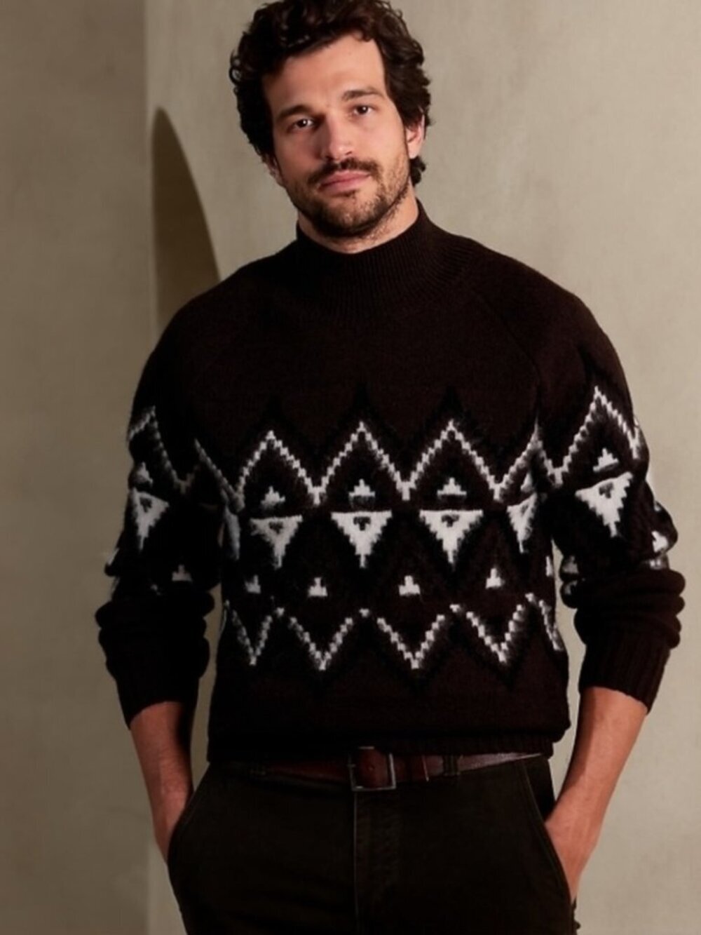 Banana Republic Como Fair Isle Sweater Men’s Size Medium Brown - Picture 9 of 9